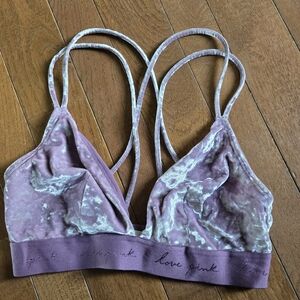 Victorias Secret Pink Velvet Purple Bralette Size SDD